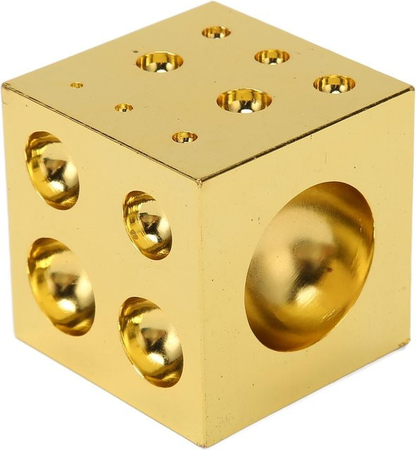 Quadratischer Dapping-Block aus galvanisiertem Edelstahl von DIYelecs in Gold und Beige, B/T/H: 5 x 5 x 5 cm - Bild 1