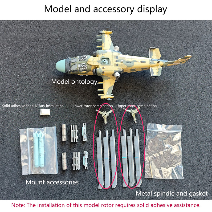 Trumpeter Russischer KA-52 bewaffneter Hubschrauber, Modell, 1:72 - Bild 3