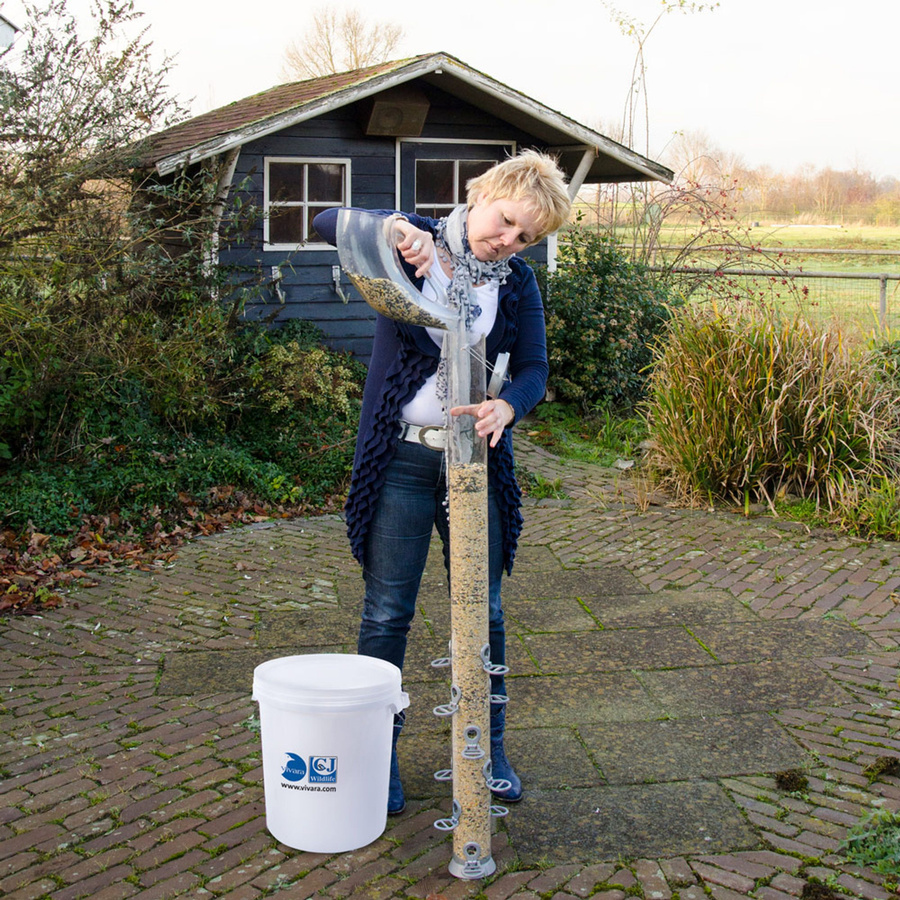 CJ Wildlife Riesenfuttersäule aus Metall in Silber und Transparent, Höhe: 123 cm - Bild 2