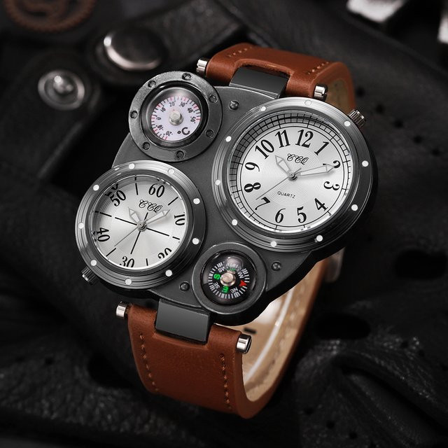 yolako Armbanduhr Quarz, Leder, Schwarz, Herren - Bild 1