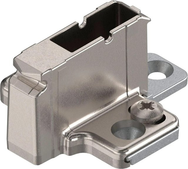 Blum Kreuzmontageplatte Clip mit Systemschrauben in Zink und Nickel, Distanz 18 mm, Farbe Silber - Bild 1