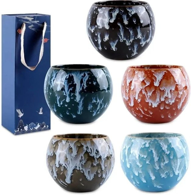 FEB.WIND Keramik-Teetasse im traditionellen chinesischen Design, Mehrfarbig - Bild 1
