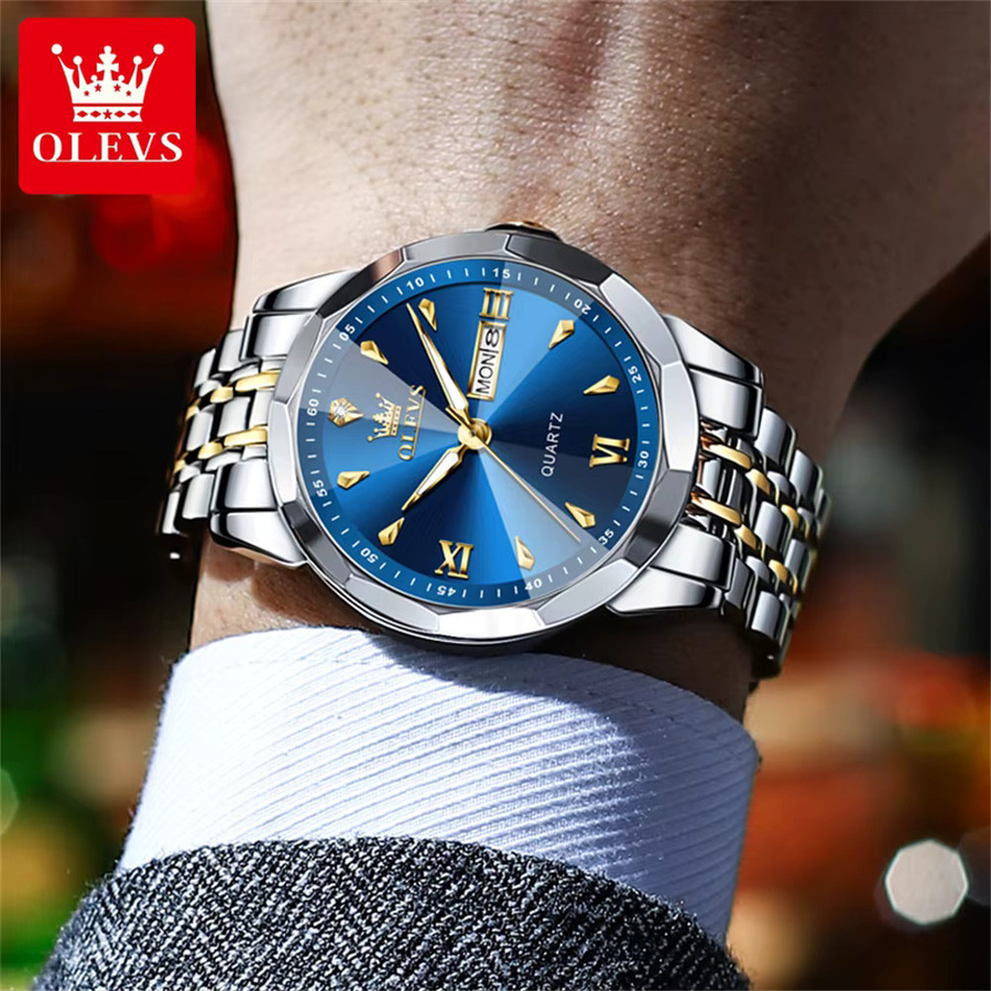 OLEVS Armbanduhr, Quarz, Edelstahl, Roségold, Herren - Bild 5