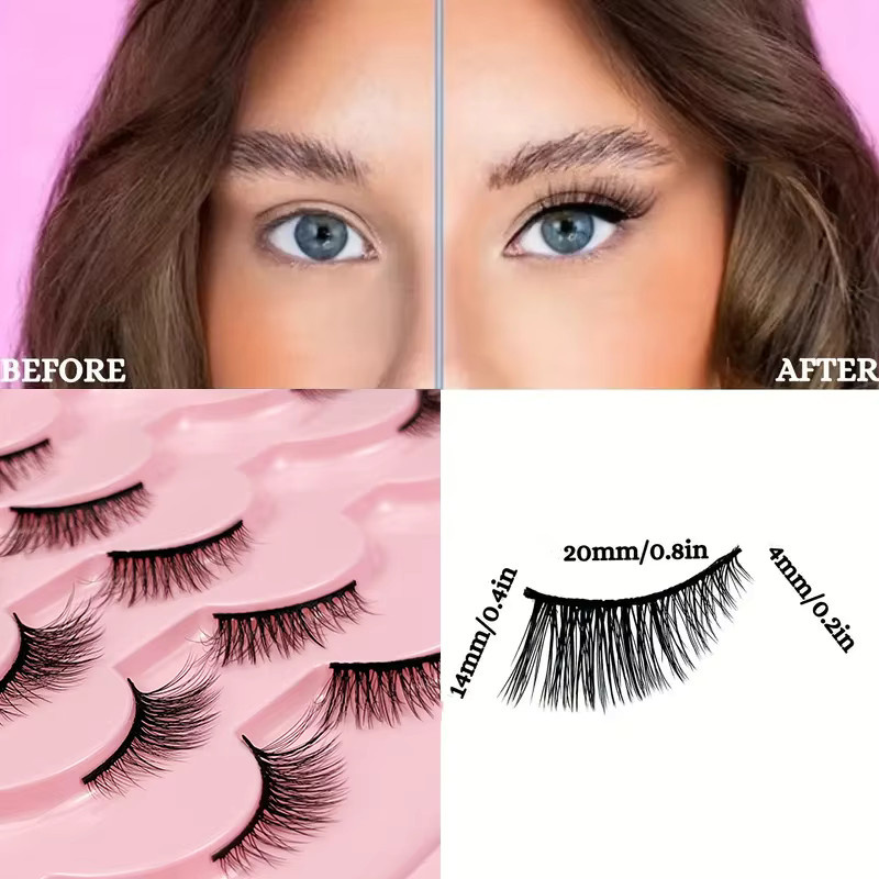 LIMEIKAI Falsche Wimpern, 14 Paar, Katzenaugen-Look, Unisex - Bild 3