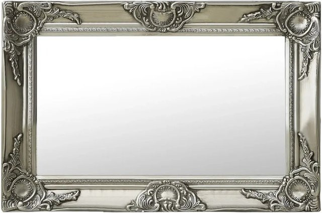 vidaXL Wandspiegel im Barock-Stil in Silber, B: 60 cm, H: 40 cm - Bild 1