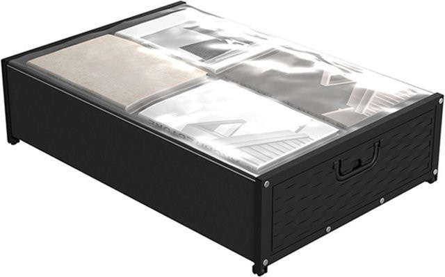 TOMTOP JMS Unterbett-Aufbewahrungsbehälter mit Rädern und Klarsichtfenster in Grau und Schwarz - Bild 1