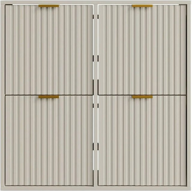 Schuhschrank Fralyn von Pascal Morabito in Beige und Gold, Breite: 80 cm, Tiefe: 25 cm, Höhe: 80 cm - Bild 1
