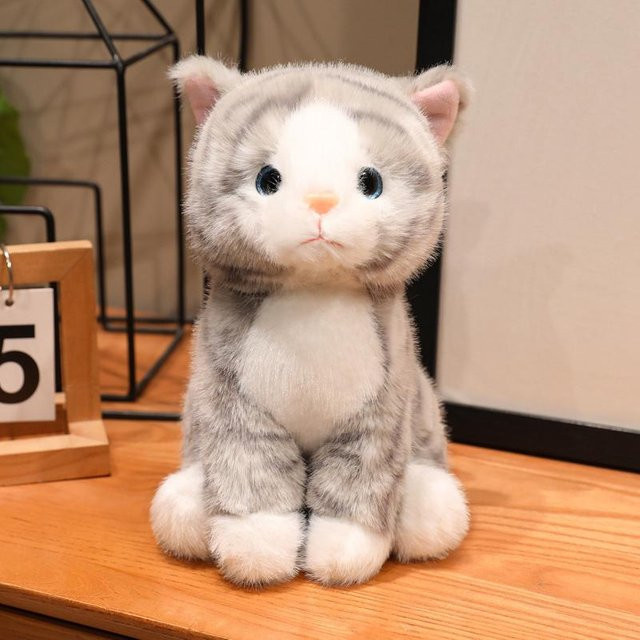 Kawaii Cartoon Simulation Anime Kuscheltier Blume Katze Plüschtier, Grau, ab 14 Jahren - Bild 1