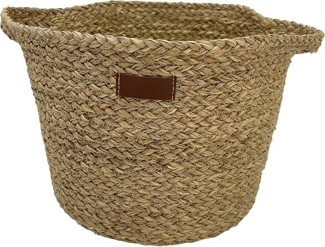 Pocoline Korb aus Seagrass in Beige und Transparent mit Griffen, B/H/T: 21,0 x 28,0 cm - Bild 1