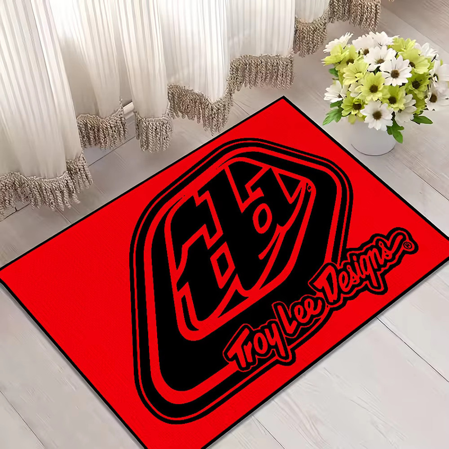 Rutschfeste Troy Lee Designs Fußmatte in Rot mit Grafikdesign, B/T: 60 x 40 cm - Bild 5