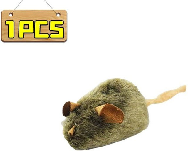 Yiran toy Interaktives Maus Plüsch Katze Kauspielzeug, 1-5 Stück, quietschend - Bild 1