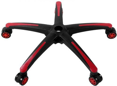 VEVOR Ersatzfuß für Bürostühle, Heavy Duty Universal Computerstuhl-Basis mit 5 Rollen und verstärkten Beinen, Schwarz-Rot, Durchmesser: 71 cm - Bild 1
