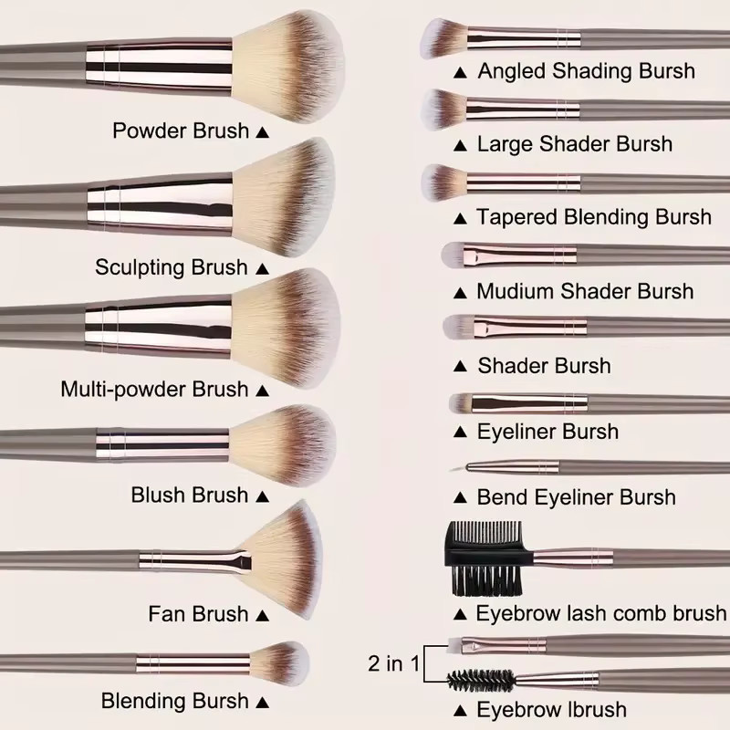 RUNTOIN Make-up-Pinsel-Set, 3-20-teilig, Damen - Bild 4