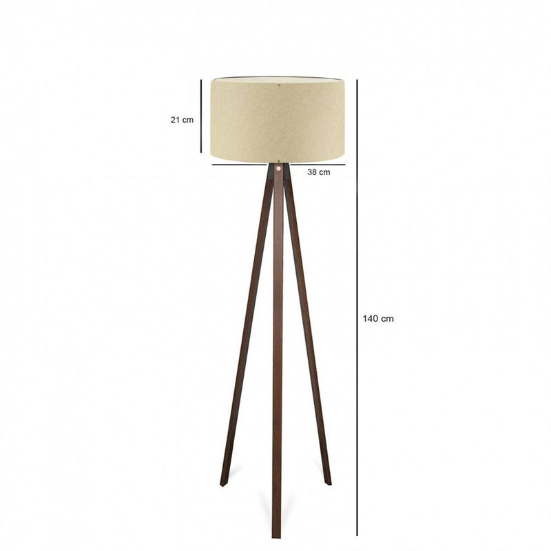 Opviq Stehlampe AYD-2935 in Beige mit Holz-Elementen, Skandinavisches Design, E27, B/H/T: 21 x 140 x 21 cm - Bild 2