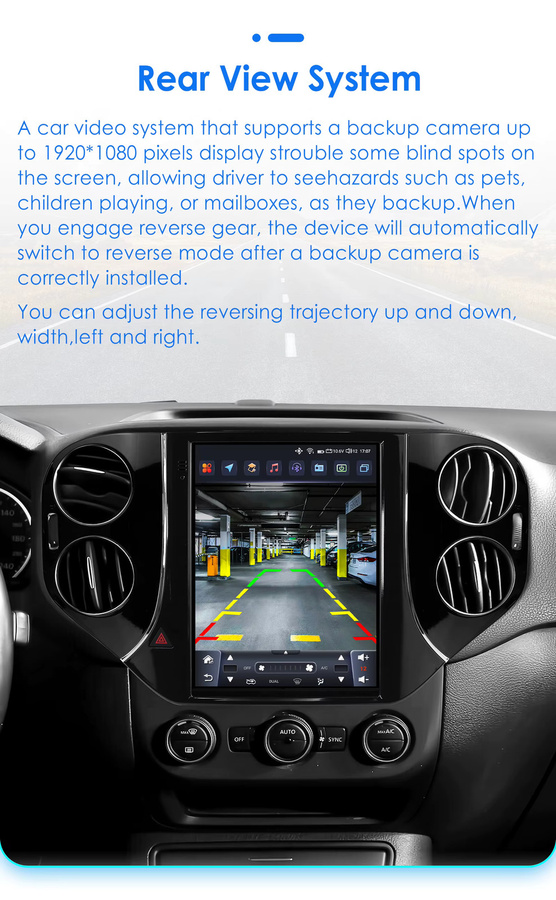 Hizpo Android 13 Autoradio für VW Tiguan 1NF (2007-2016) mit 9,7 Zoll vertikalem Tesla-Stil Bildschirm, GPS und 4G, Carplay, Schwarz - Bild 4