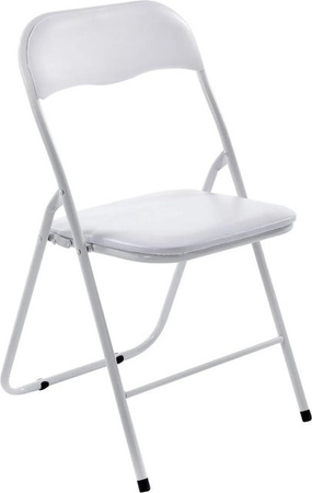 DELUKE Klappstuhl PARIS aus Kunstleder in Weiß, moderner Esszimmerstuhl und Gartenstuhl, B/T/H: 45 x 45 x 78 cm