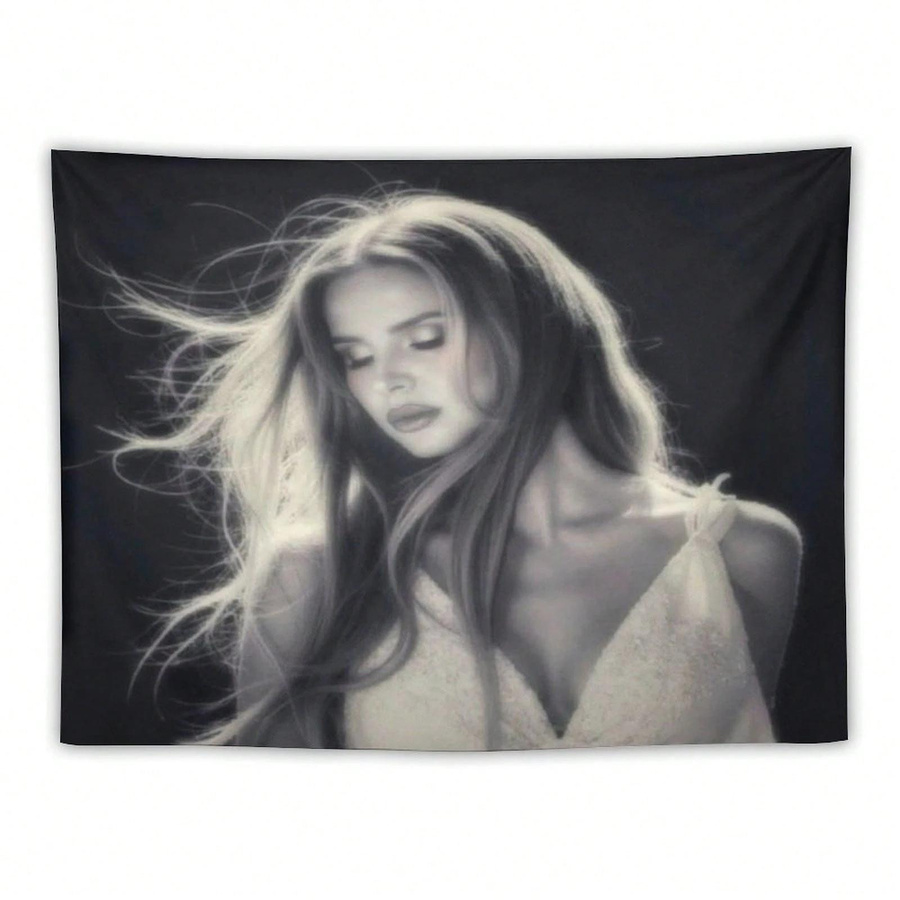 Lana Del Rey Vintage Porträt Wandteppich aus Polyester, bunter Wandbehang für dein Zimmer, Breite: 40 cm, Höhe: 60 cm - Bild 3