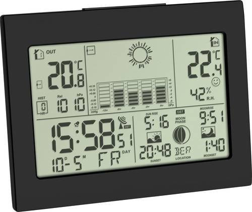 TFA Dostmann HORIZON 35.1155.01 Funk-Wetterstation in Schwarz und Blau mit bis zu 3 Sensoren