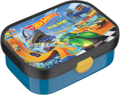 Mepal Brotdose Hot Wheels in Blau mit Besteck und Snap-Lid zur Personalisierung mit Namen und Foto - Bild 1