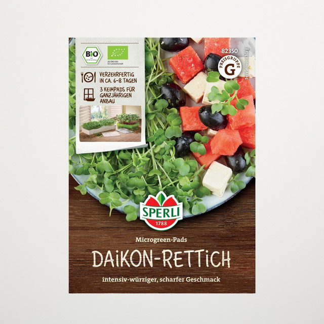 Sperli Daikon-Rettich Saatscheiben BIO Keimsprossen - Bild 1