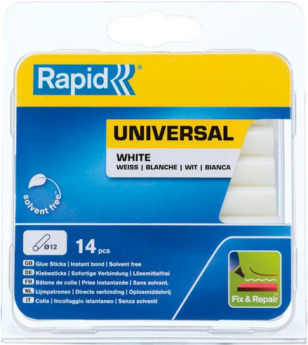 Rapid Klebesticks Universal Hot Melt aus Ethylen-Vinylacetat (EVA) in Weiss, 14 Stück, Länge: 9,4 cm, Durchmesser: 1,2 cm - Bild 1
