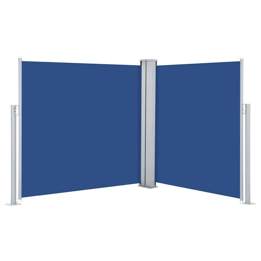 vidaXL Ausziehbare Seitenmarkise Blau aus Polyester und Stahl, B/H: 600 x 100 cm - Bild 2