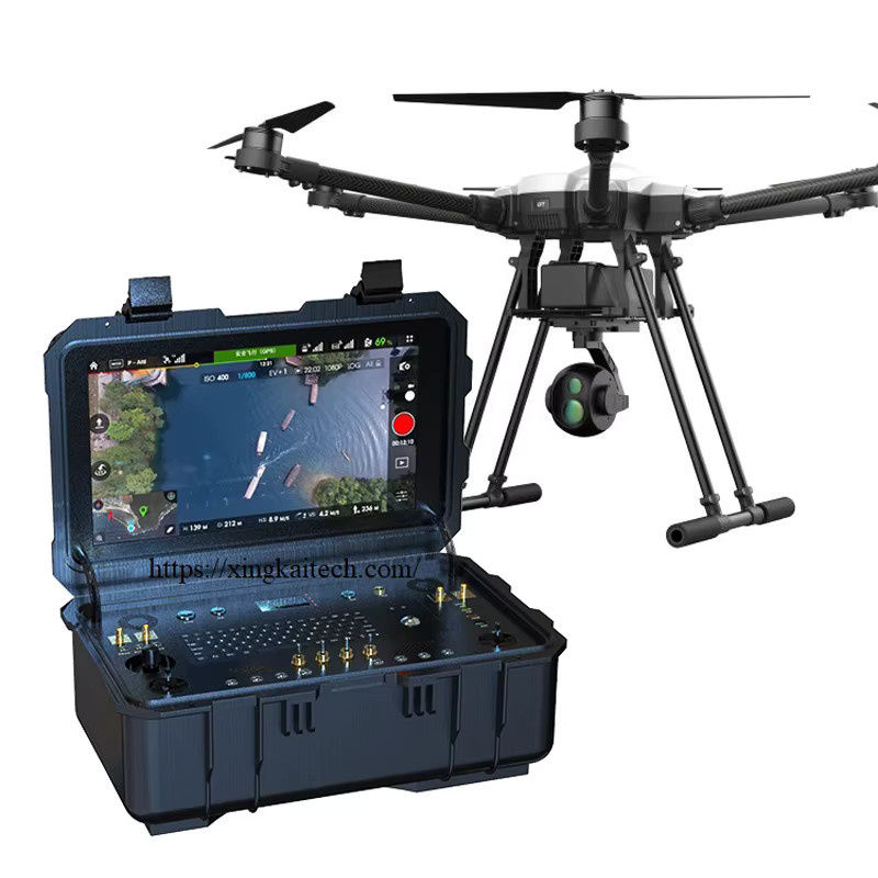 XINGKAITECH Dron Ground Control Station Tragbare Robuste Dual-Joystick Bodensteuerungsstation in Schwarz - Bild 2