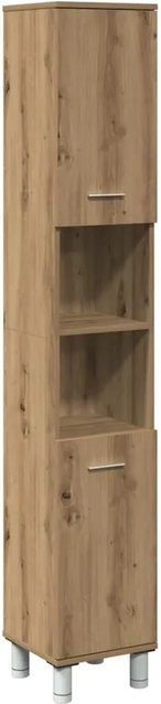 vidaXL Badschrank Artisan-Eiche in Braun, Wandmontage mit Schranktüren und Regalfächern, B/T/H: 30 x 30 x 179 cm - Bild 1