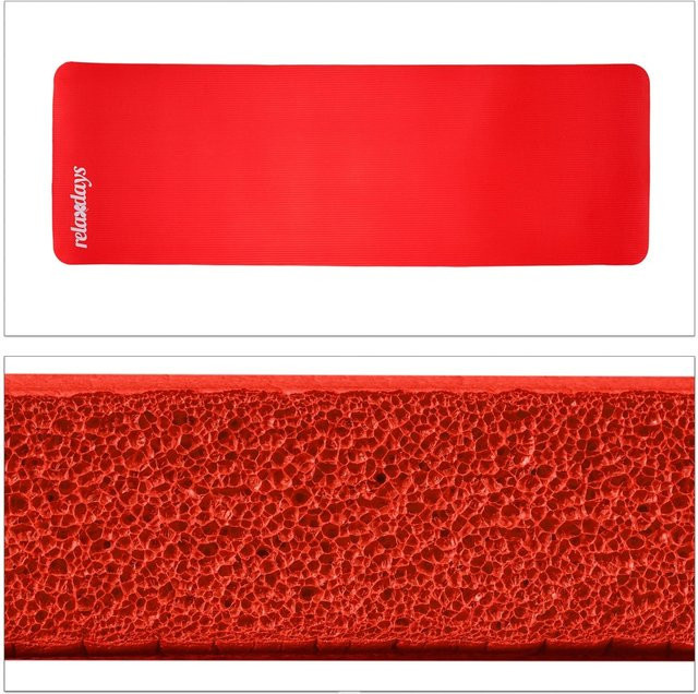 Relaxdays Yogamatte aus Kautschuk in Rot, B: 60 cm, T: 180 cm, H: 1 cm - Bild 1