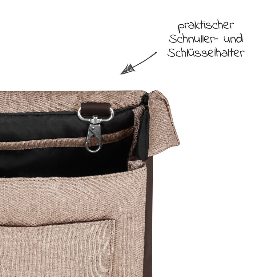 ABC Design Wickeltasche Urban Pure Edition Grain in Beige und Braun mit Wickelunterlage und Trageriemen - Bild 3