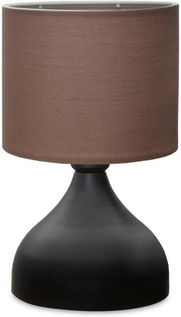 Opviq Tischleuchte aus Metall und Stoff in Beige und Braun, E27, B/T/H: 22 x 22 x 32 cm - Bild 1