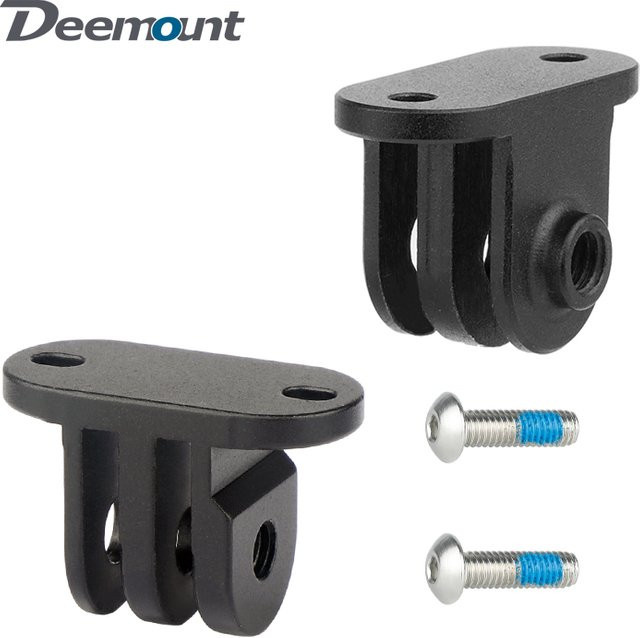 Deemount Aluminium-Fahrradcomputerhalterung für Garmin und GoPro Sport Action-Kamera in Schwarz für MTB und Rennrad - Bild 1