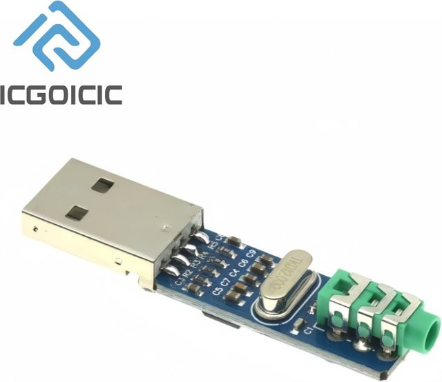 Mini-USB-DAC-Modul PCM2704 HiFi-Audiokonverter in Blau mit Stereo-Ausgang für PC, Laptop und Raspberry Pi - Bild 1