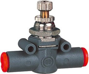Riegler Drosselrückschlagventil einseitig Schlauch-Schlauch Farbe Grau Schlauch-Durchmesser: 8 mm - Bild 1