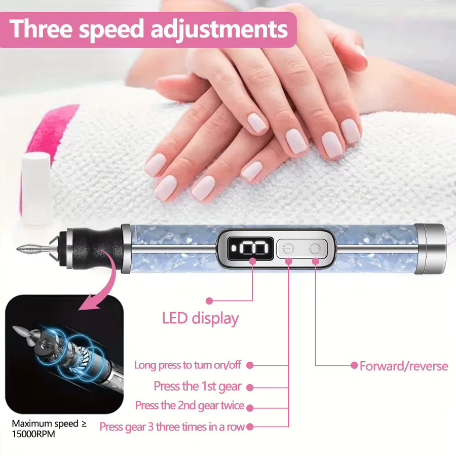 LINMANDA Elektrische Nagelbohrmaschine, kabellos, Unisex - Bild 2