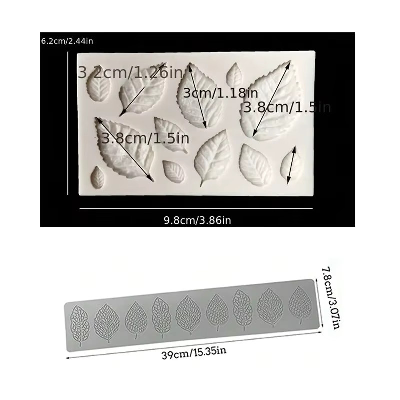 Matte Silikon Backform für Fondant und Zucker-Dekoration mit Hohlblattform und Antihaft-Beschichtung - Bild 5