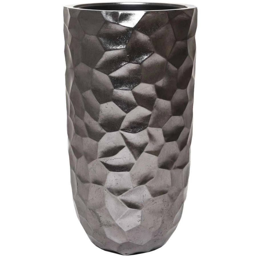 Vivanno Bodenvase Amolar aus Fiberglas in Satinsilber, B/T/H: 41 x 41 x 75 cm - Bild 2
