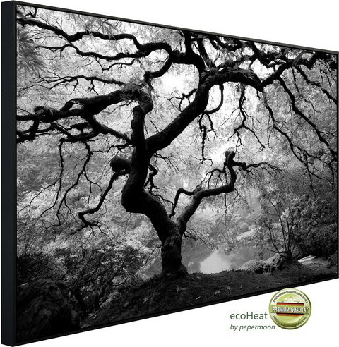 papermoon EcoHeat Infrarotheizung Waldbaum schwarz weiss mit App-Steuerung und Überhitzungsschutz - Bild 1