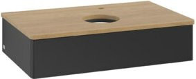 V&B Waschtischunterschrank Antao ohne Frontstruktur, Eiche honig, Blau, B/T/H: 80 x 50 x 19 cm - Bild 1