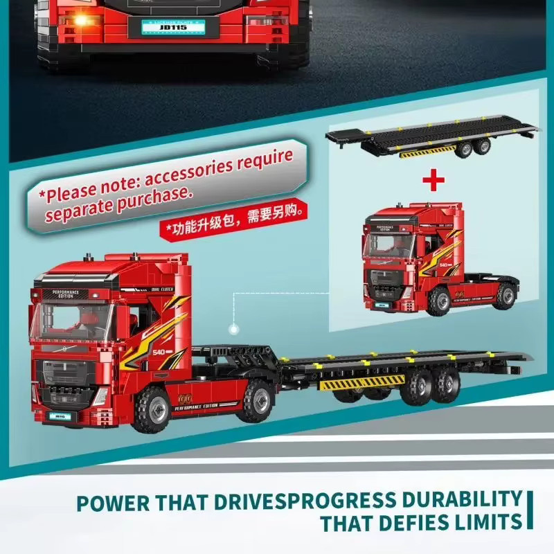 XMWL LKW-Kopfmodell Bausteine Technik-Serie, Schwerlast-LKW Sattelzugmaschine, Spielzeug - Bild 3