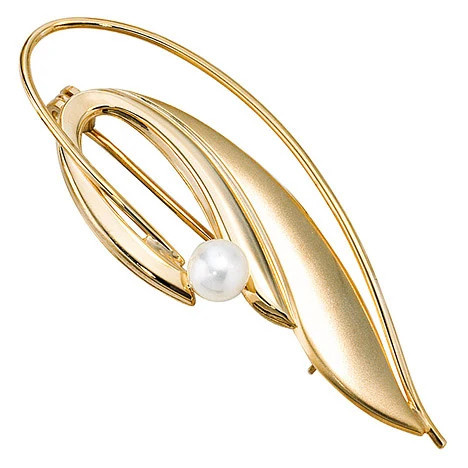 Colfem Brosche 585 Gelbgold, mattiert, Süßwasser Perle, Damen - Bild 1
