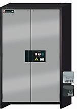 asecos Sicherheitsschrank Typ 90 Q-CLASSIC-90 mit Flügeltüren in Silber, B: 119,3 cm, T: 61,5 cm, H: 195,3 cm - Bild 1