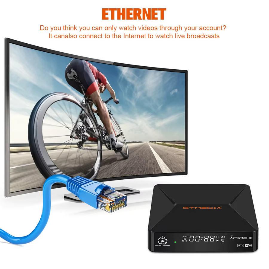 GTMEDIA Ifire2 1080P FHD TV Box Set Top Box mit M3U Decoder, H.265 HEVC 10bit, 2,4G Wifi und Ethernet in Schwarz - Bild 3
