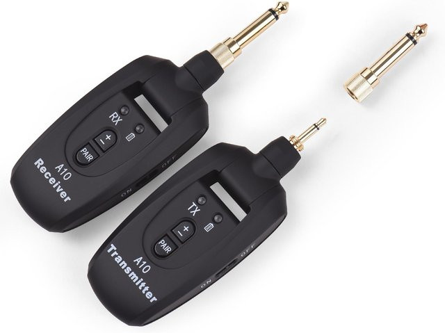 AROMA Drahtloses Gitarrensystem mit 2,4G Echtzeitübertragung und extrem geringer Latenz, Schwarz - Bild 1
