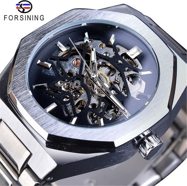 FORSINING Armbanduhr Automatik, Edelstahl, Schwarz, Herren - Bild 1