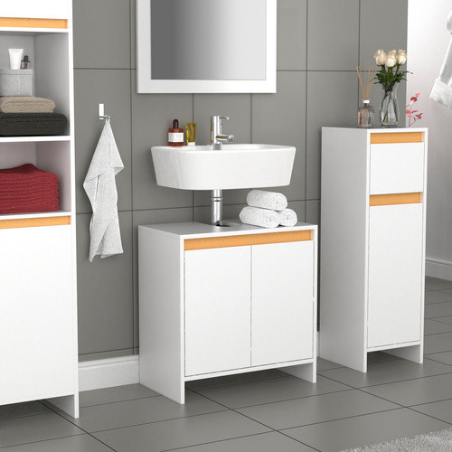 VCM Badezimmer-Unterschrank Malira aus Holz in Braun mit 2 Drehtüren, B/T/H: 58 x 33 x 60 cm - Bild 2