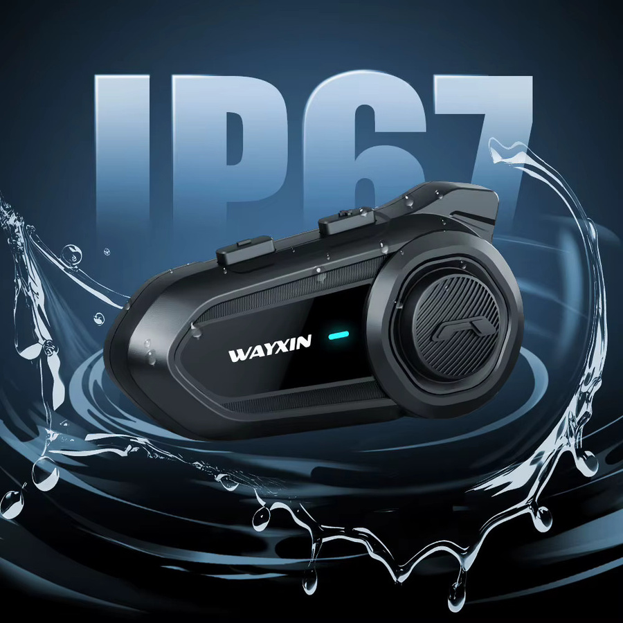WAYXIN R18 Motorrad-Intercom Bluetooth-Helm-Headset in Schwarz mit Gegensprechanlage für bis zu 10 Fahrer und FM-Radio - Bild 4