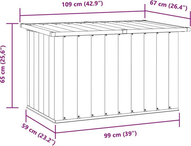Gartenaufbewahrungsbox VD Home Furnishing aus Metall und Kunststoff, Anthrazit, B/T/H: 109 x 67 x 65 cm - Bild 1