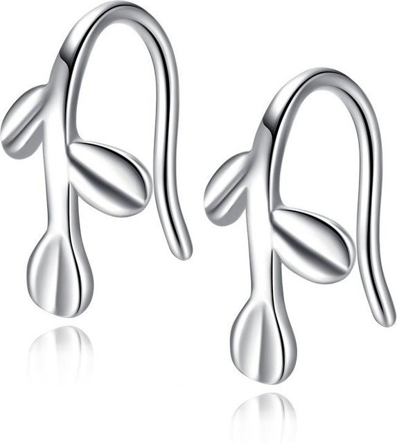 Lucky Star Jewelry Ohrringe, Kupfer, Silber, Damen, Blatt-Design - Bild 1