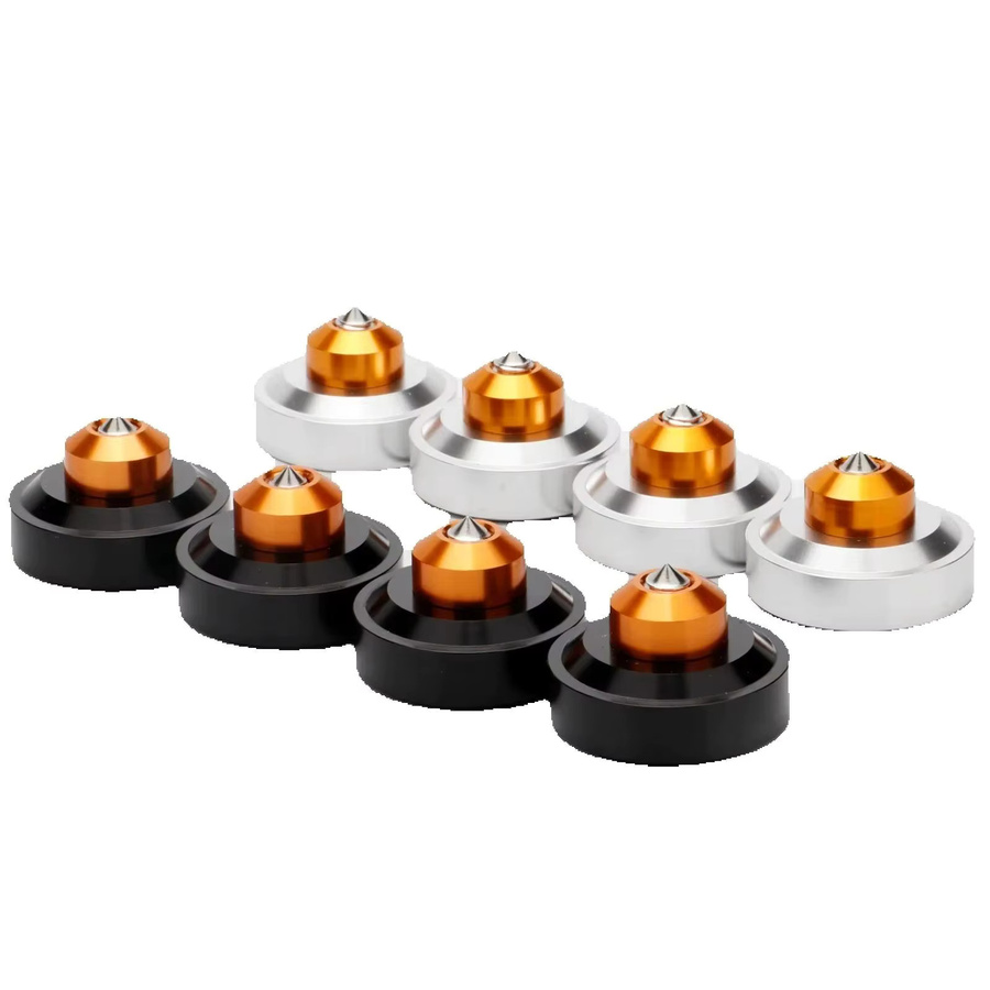 Preffair Aluminium Isolations-Spikes 4 Stück, solide Standfüße als Dämpfer für HiFi-Audio-Verstärker, Lautsprecher und Plattenspieler - Bild 1